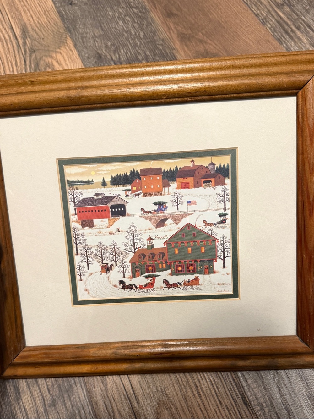 Framed"Merry Christmas" by artist Charles Wysocki